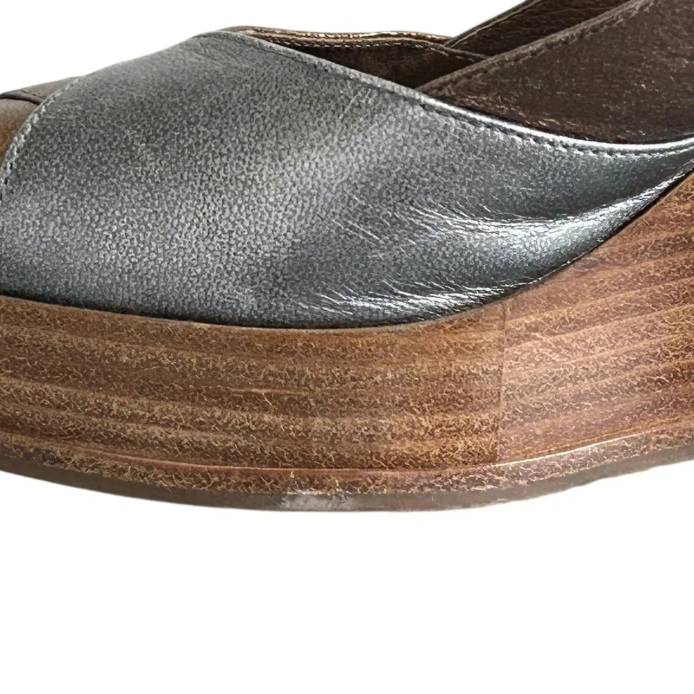 Via Spiga Brown‎ Wedge Sandals with Peep-Toe Design Sz 10